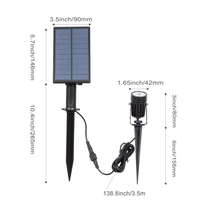 T-SUN Solar Spotlights, Outdoor LED Solar Lights, Waterproof Auto ON/Off Solar Wall Lights for Garden,Driveway, Pathway, Pool Area(White) - Image 2